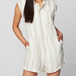 NWT BLANKNYC CHANGING LANES LINEN ROMPER